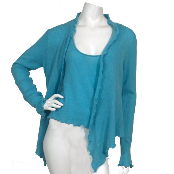 Boston Proper Tops - Boston Proper 100% Lt Blue Cashmere Combo Sweater